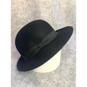 Vintage Women’s Black Wool Hat, Carson Pirie Scott & Co, Elegant Fedora MCM